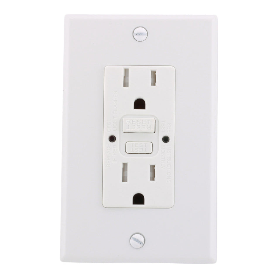 Hubbell GFTRST15W 15A 2P 125V Self-Test TR GFCI Receptacle