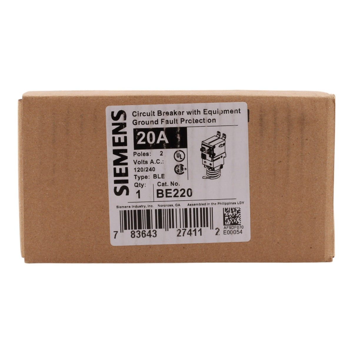 Siemens BE220 20A 2P 120/240V GFCI Circuit Breaker - Image 3