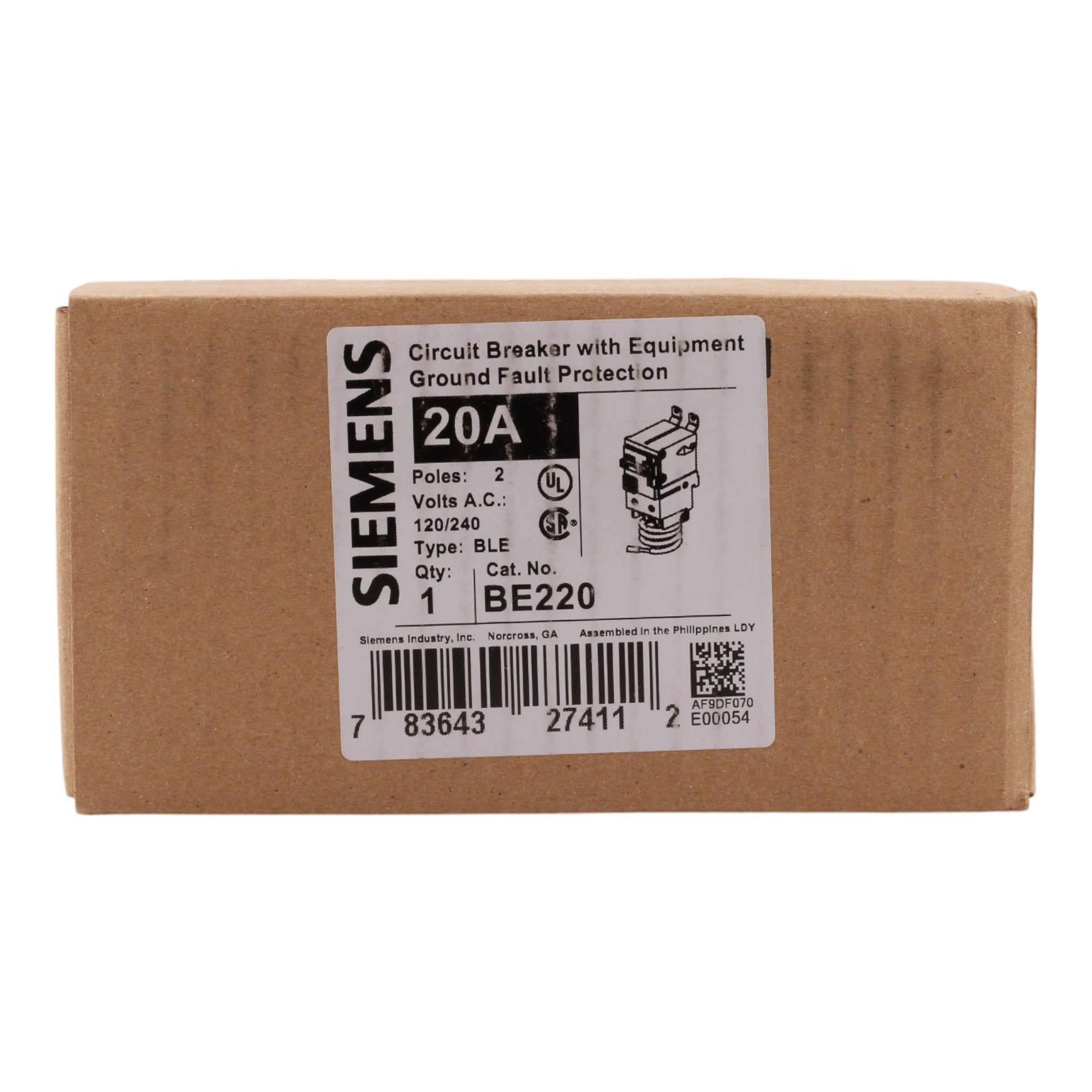 Siemens BE220 20A 2P 120/240V GFCI Circuit Breaker - Image 3
