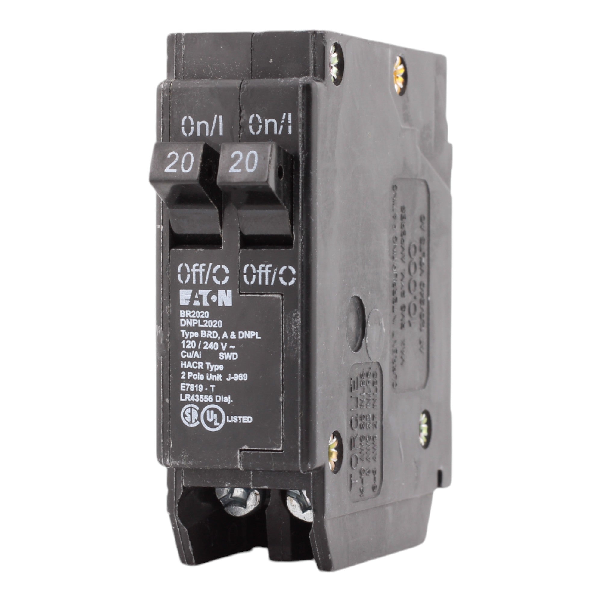 Eaton BR, BR2020, 20A/20A, 1P, 120V, Tandem, Circuit Breaker - Image 3