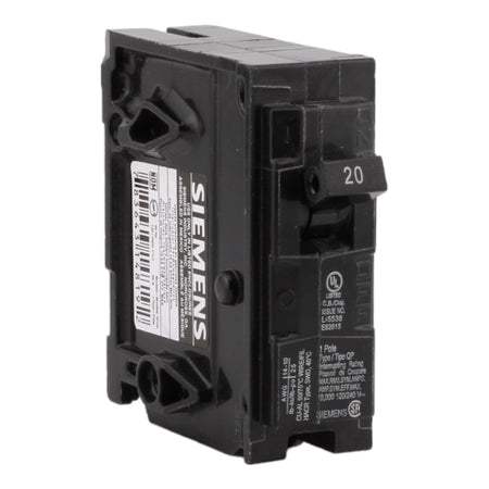 Siemens Q120 20 Amps 120 Volts Single Pole Thermal Magnetic Circuit Breaker, Plug-In Mount, Compatible with Siemens QP Panels