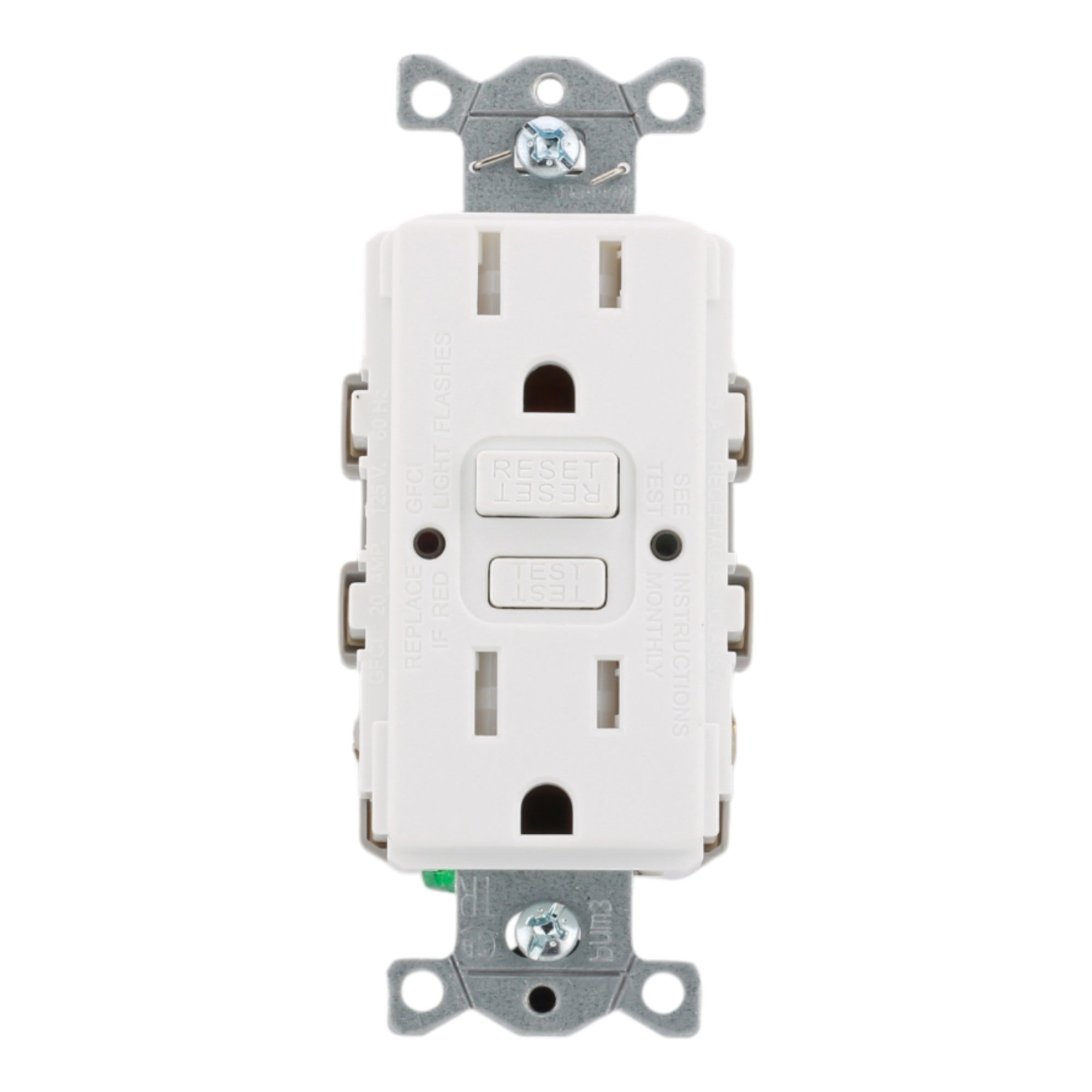 Hubbell GFTRST15W 15A 2P 125V Self-Test TR GFCI Receptacle - Image 2