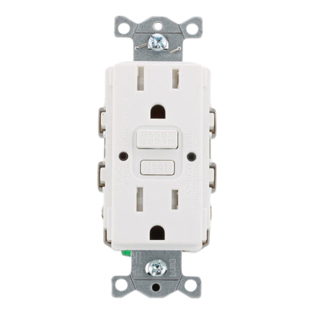 Hubbell GFTRST15W 15A 2P 125V Self-Test TR GFCI Receptacle - Image 2