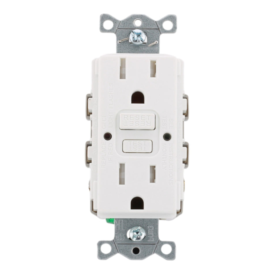 Hubbell GFTRST15W 15A 2P 125V Self-Test TR GFCI Receptacle - Image 2