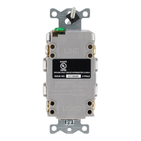 Hubbell GFTRST15W 15A 2P 125V Self-Test TR GFCI Receptacle - Image 4