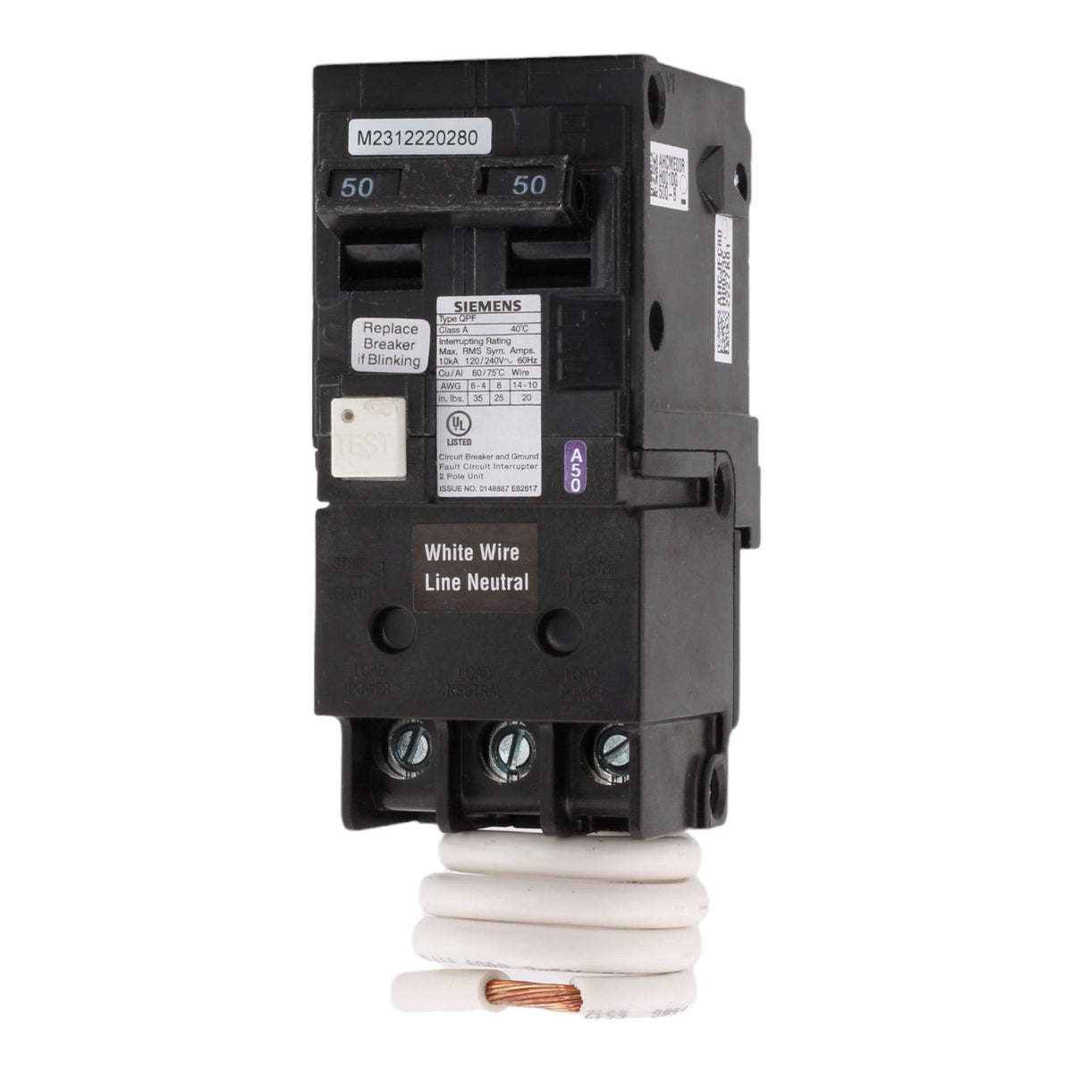Siemens QF250A 50 Amp Double Pole 240V Pigtail-Neutral GFCI Ground Fault Circuit Breaker UL - Image 3