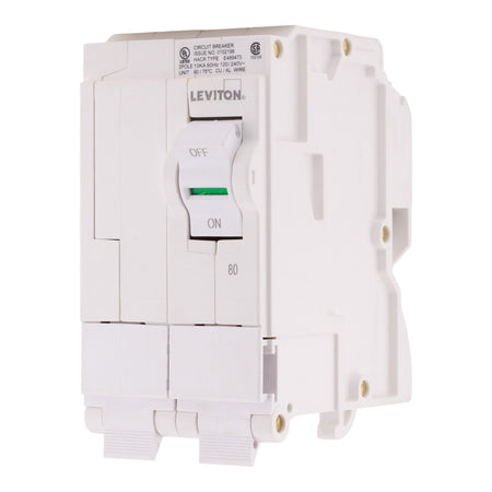 Leviton LB280 80A 2P 120/240V Standard Hydraulic Magnetic Circuit Breaker - Image 2