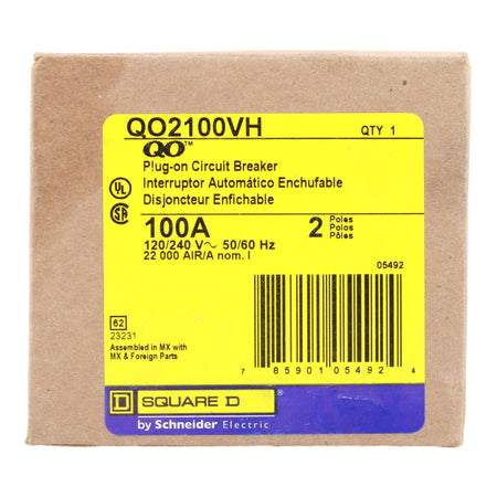 Square D QO2100VH 100 Amp Double Pole 240V Plug-In Standard Circuit Breaker UL - Image 8