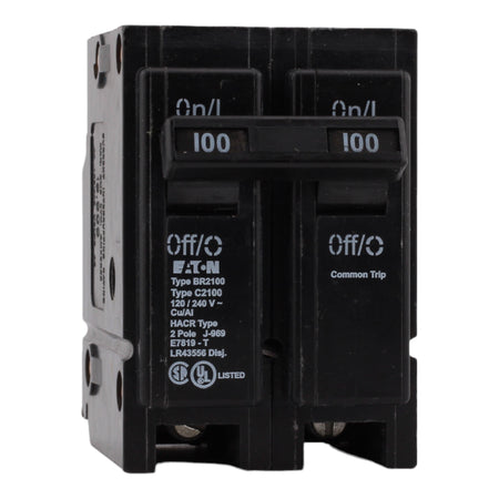 Eaton BR2100CS 100 Amps 120/240 Volts Two-Pole Thermal Magnetic Circuit Breaker for Type BR Loadcenters - Image 2