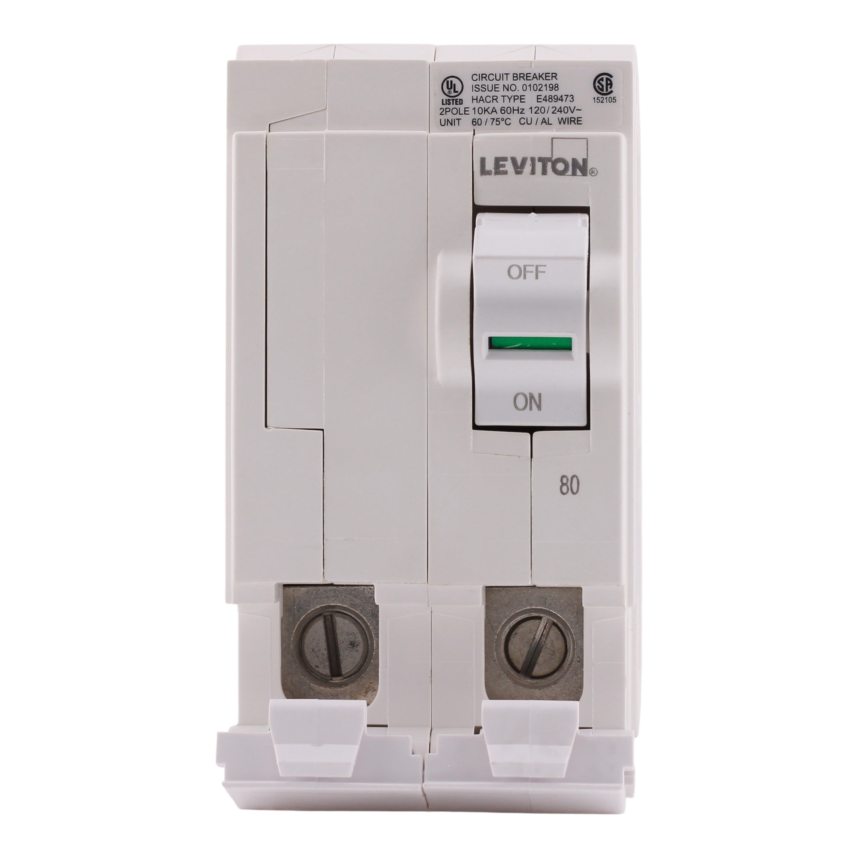 Leviton LB280 80A 2P 120/240V Standard Hydraulic Magnetic Circuit Breaker - Image 10