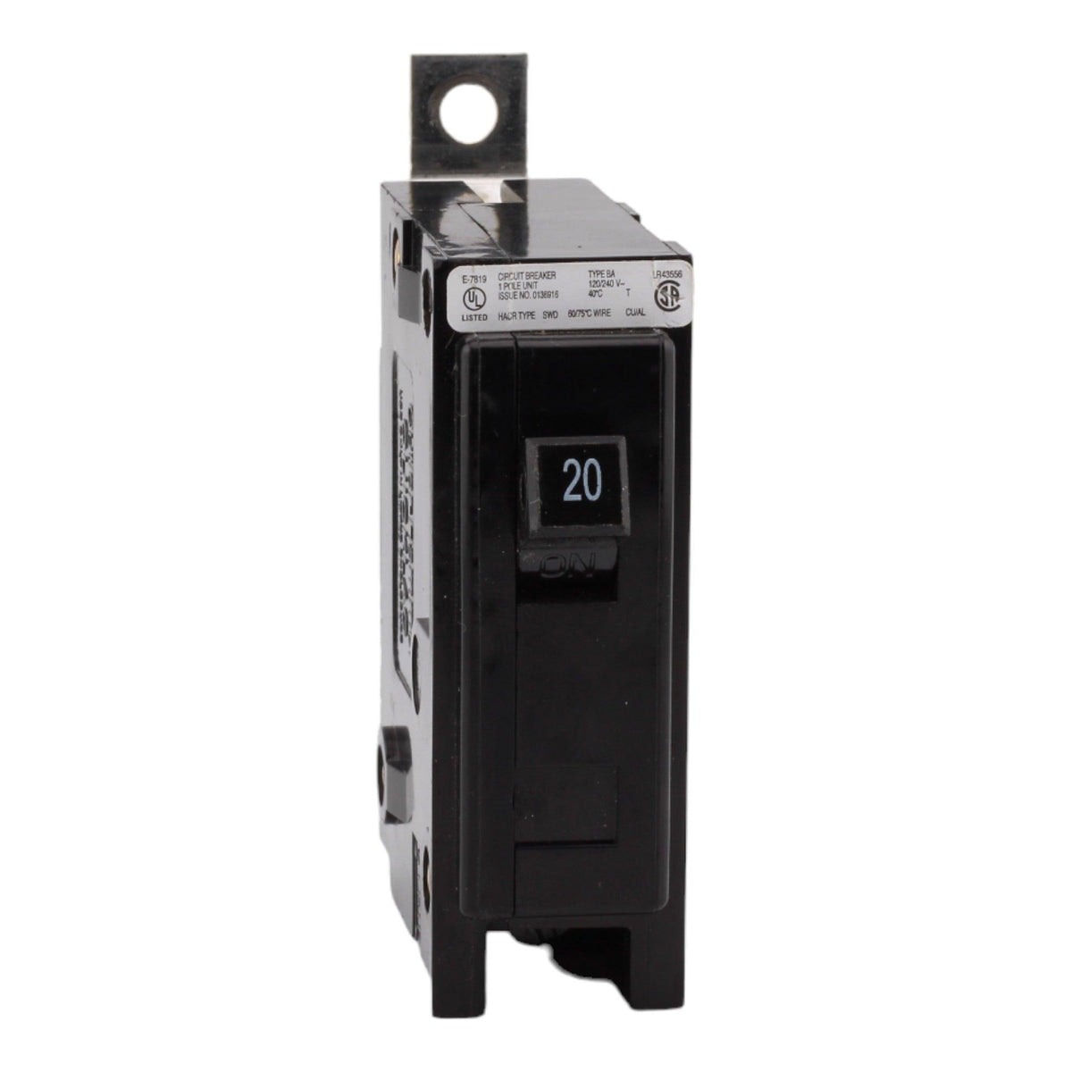 Eaton BAB1020, 20A, 120/240V, 1-Pole, 10kA, Thermal Magnetic Circuit Breaker, Bolt-On, for Load Centers & Panels - Image 3