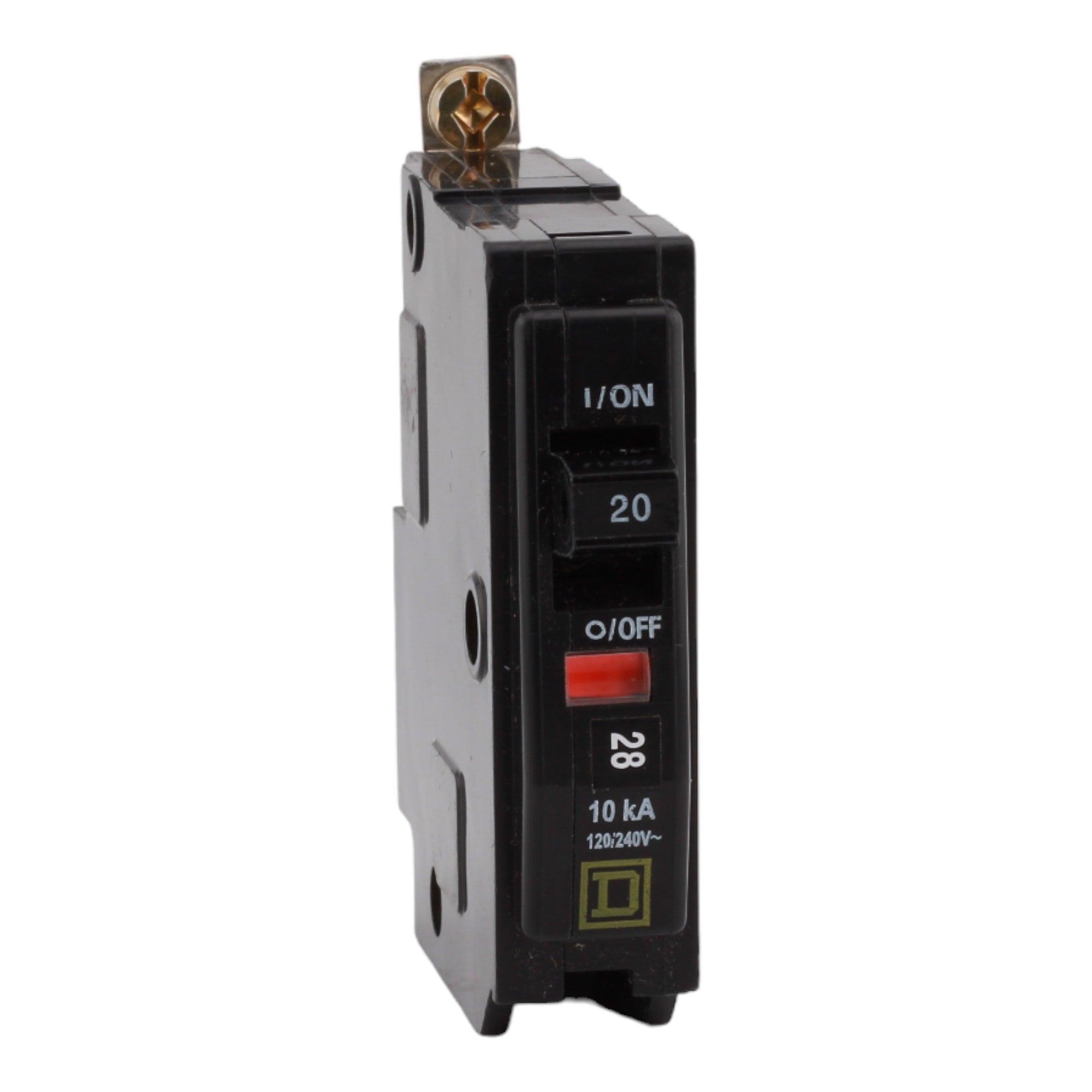 Square D QOB120 20 Amp Single Pole Circuit Breaker - 120 Volt, Bolt-On, UL Listed - Image 3