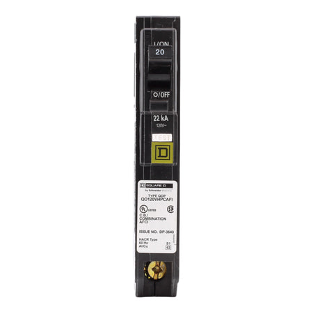 Square D QO120VHPCAFI 20 Amp Single Pole 120V Plug-On Neutral AFCI Arc Fault Circuit Breaker UL - Image 2