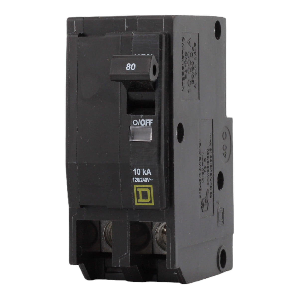 Square D QO280 80 Amp Double Pole 240V Plug-In Standard Trip Circuit Breaker UL - Image 2