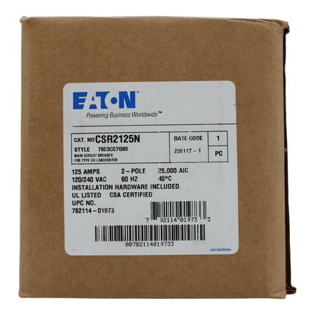 Eaton CH CSR2125N 125A 2P 120/240V Thermal-Magnetic Circuit Breaker - Image 7