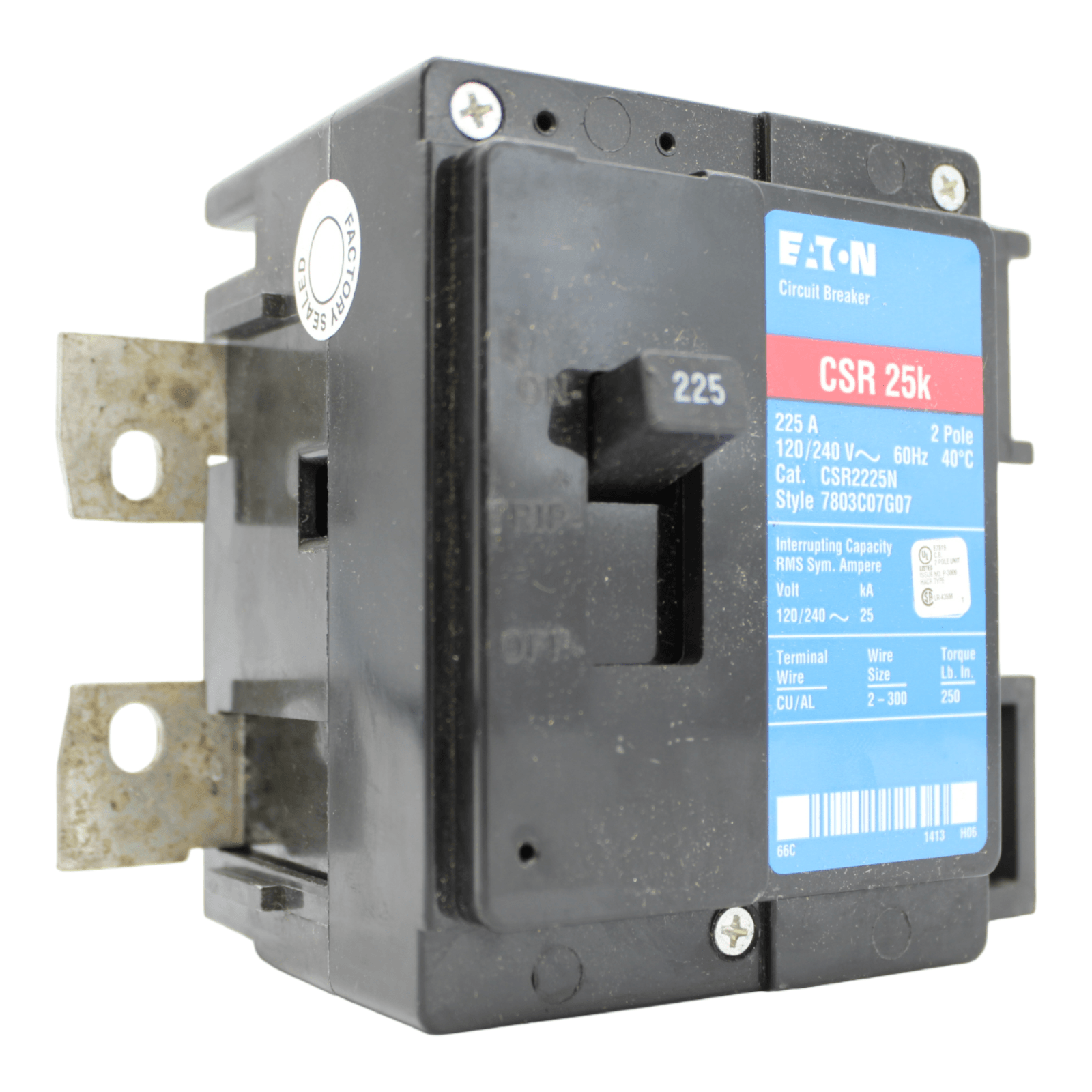 Eaton CH CSR2225N 225A 2P 120/240V Thermal-Magnetic Circuit Breaker