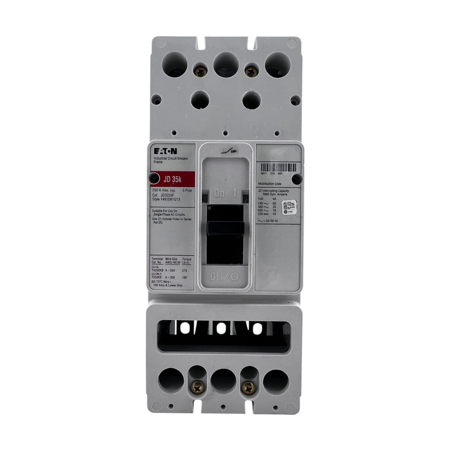 Eaton JD JD3250F 250A 3P 600V Circuit Breaker Frame - Image 2