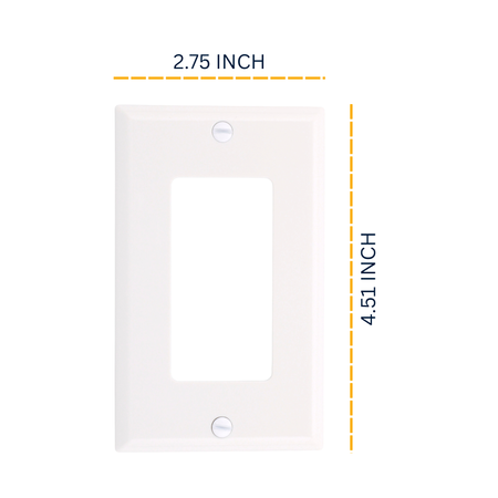 RES POWER Decorative Single Gang Wall Plate Unbreakable Polycarbonate cULus Listed White - Image 2