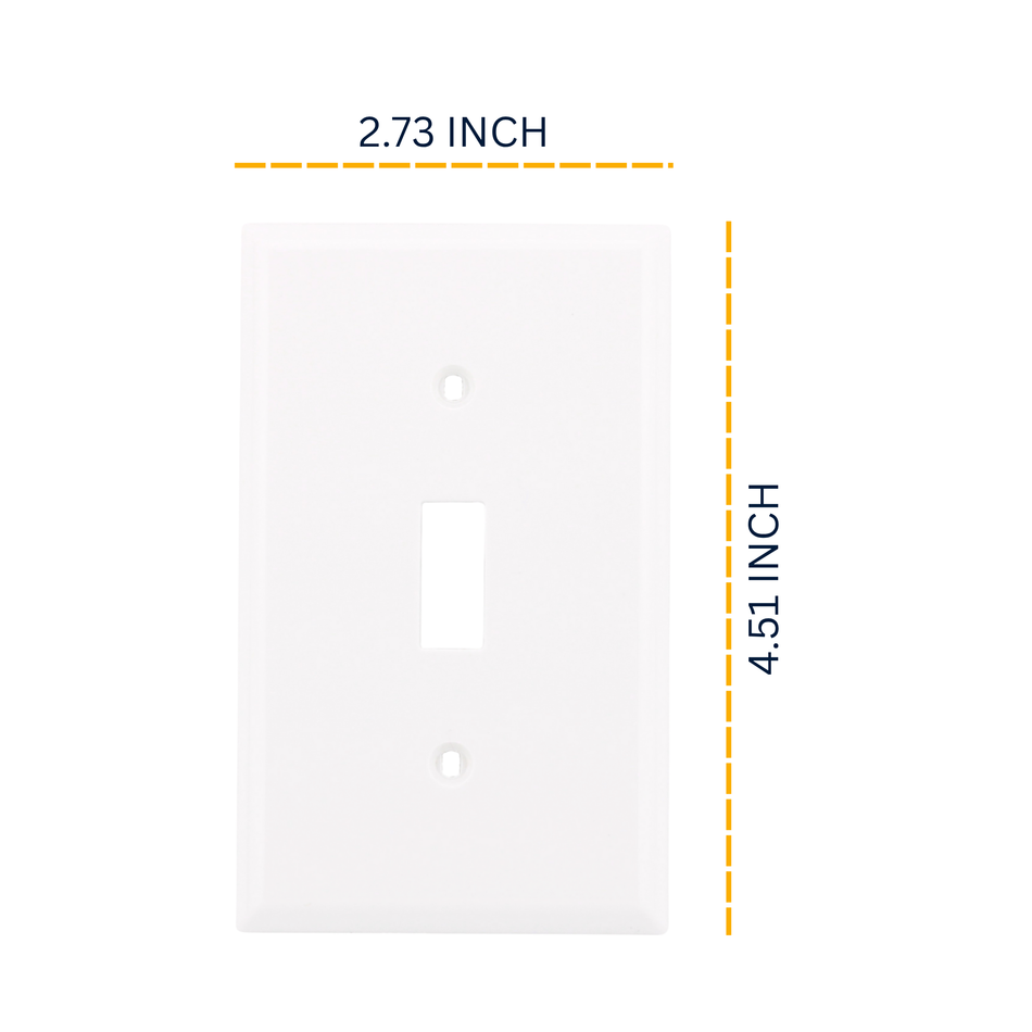 RES POWER 1-Gang Toggle Switch Wall Plate Unbreakable Polycarbonate cULus Listed White - Image 2