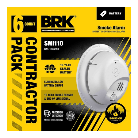 BRK SMI110 10-Year Battery Smoke Alarm 6 Pack UL Listed - Image 2