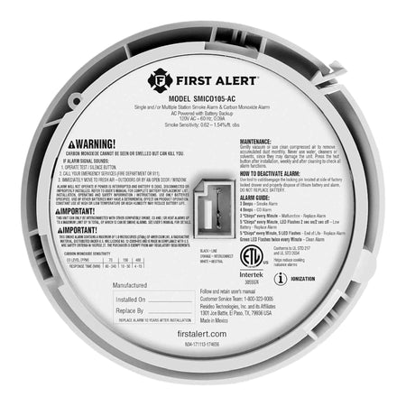 BRK 6-PACK SMICO105-AC, Hardwired Smoke & CO Alarm with 10-Year Battery Backup, Electrochemical and Ionization Sensors - Image 5