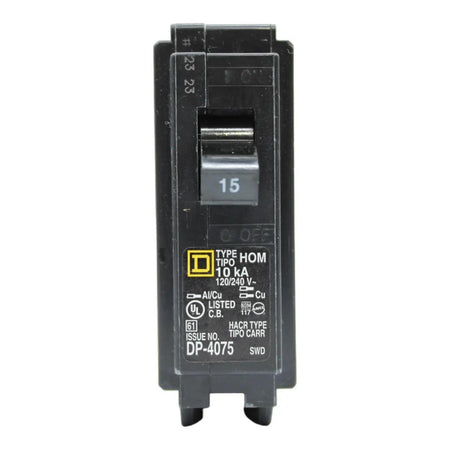 Square D HOM115 Circuit Breaker 15 Amps 120 Volts 1 Pole Plug in UL Listed - Image 2