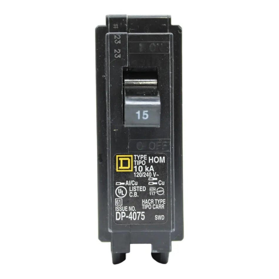 Square D HOM115 Circuit Breaker 15 Amps 120 Volts 1 Pole Plug in UL Listed - Image 2