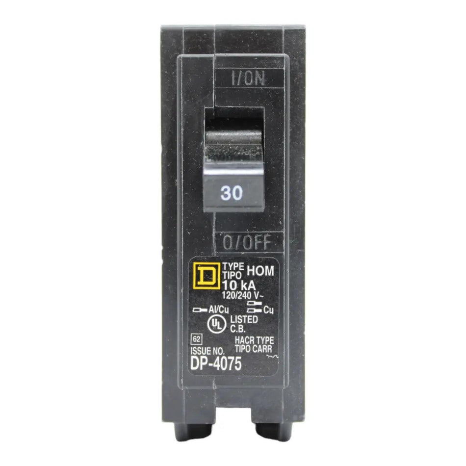 Square D HOM130 Circuit Breaker 30 Amps 120 Volts 1 Pole Plug in UL Listed - Image 2