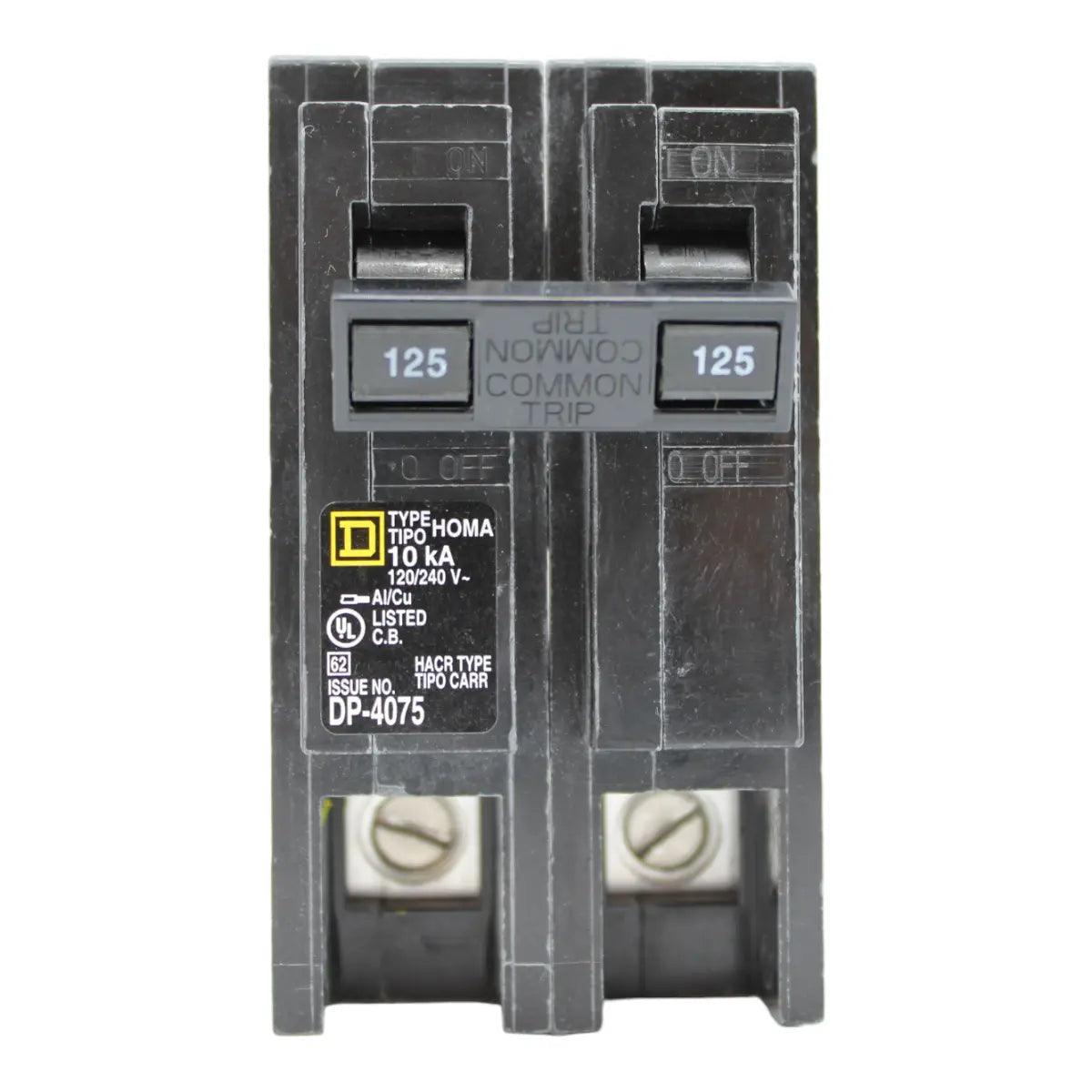 Square D Homeline HOM2125 125A 2P 120/240V Standard Plug-In Circuit Breaker - Image 2