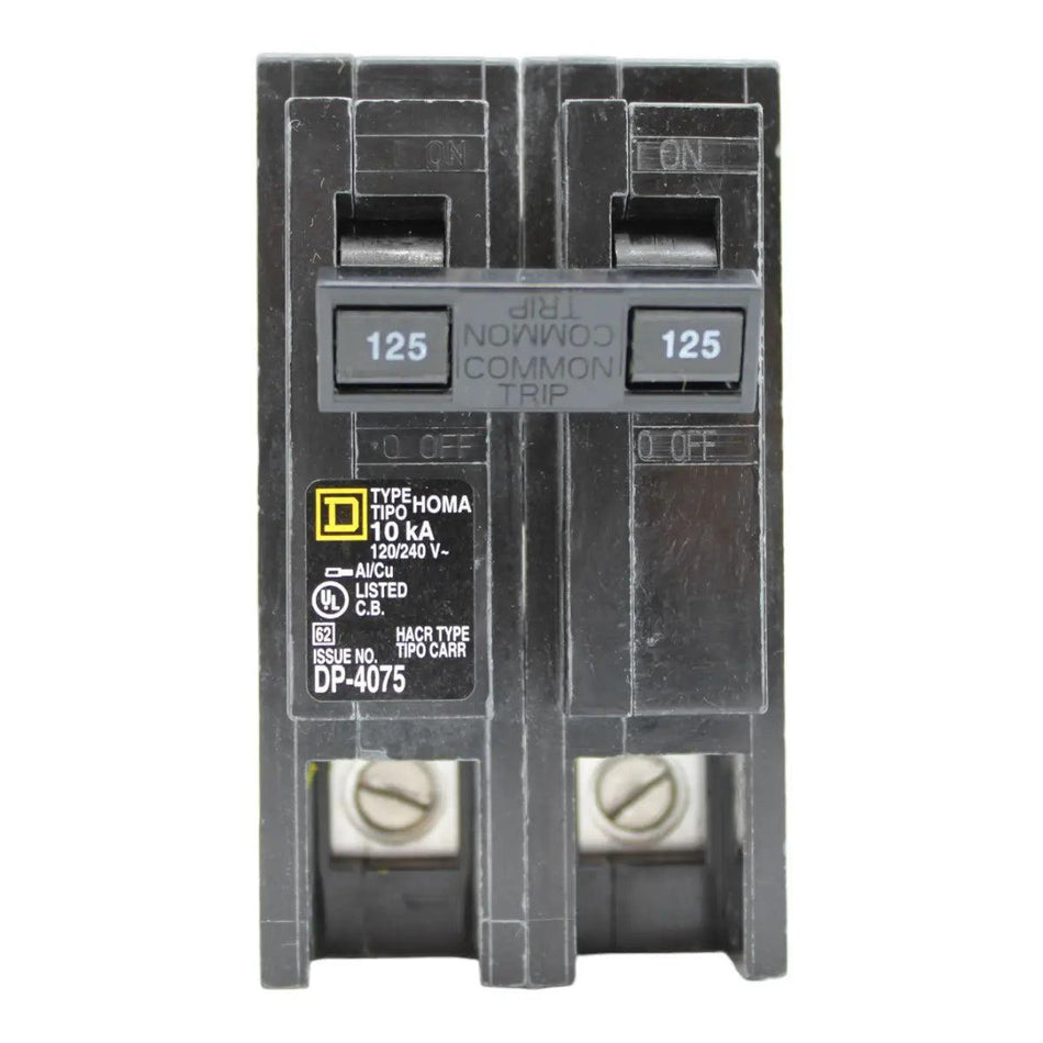 Square D Homeline HOM2125 125A 2P 120/240V Standard Plug-In Circuit Breaker - Image 2
