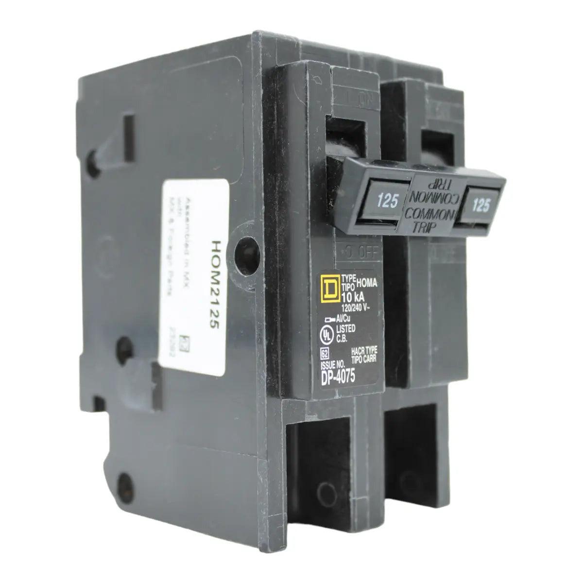 Square D Homeline HOM2125 125A 2P 120/240V Standard Plug-In Circuit Breaker