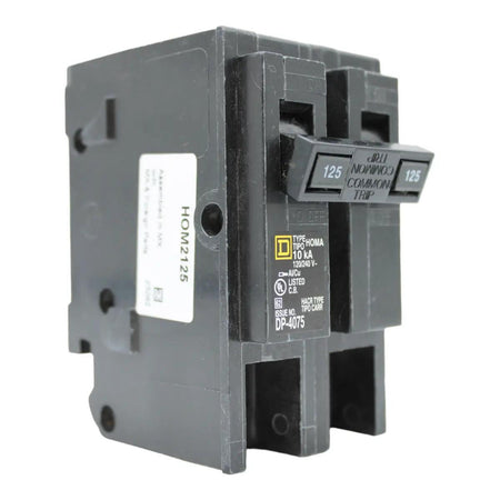 Square D Homeline HOM2125 125A 2P 120/240V Standard Plug-In Circuit Breaker