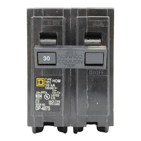 Square D HOM230, 30A, 120/240V, 2-Pole, 10kA, Standard Miniature Circuit Breaker, Plug-In, for Homeline Panels - Image 2
