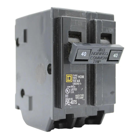 Square D Homeline HOM240 40A 2P 120/240V Standard Plug-In Circuit Breaker
