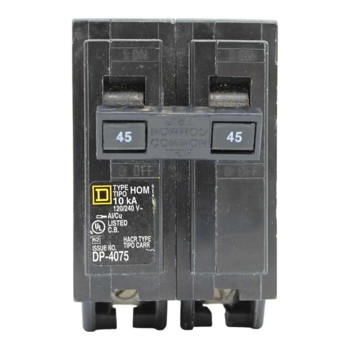 Square D Homeline HOM245 45A 2P 120/240V Standard Plug-In Circuit Breaker - Image 2