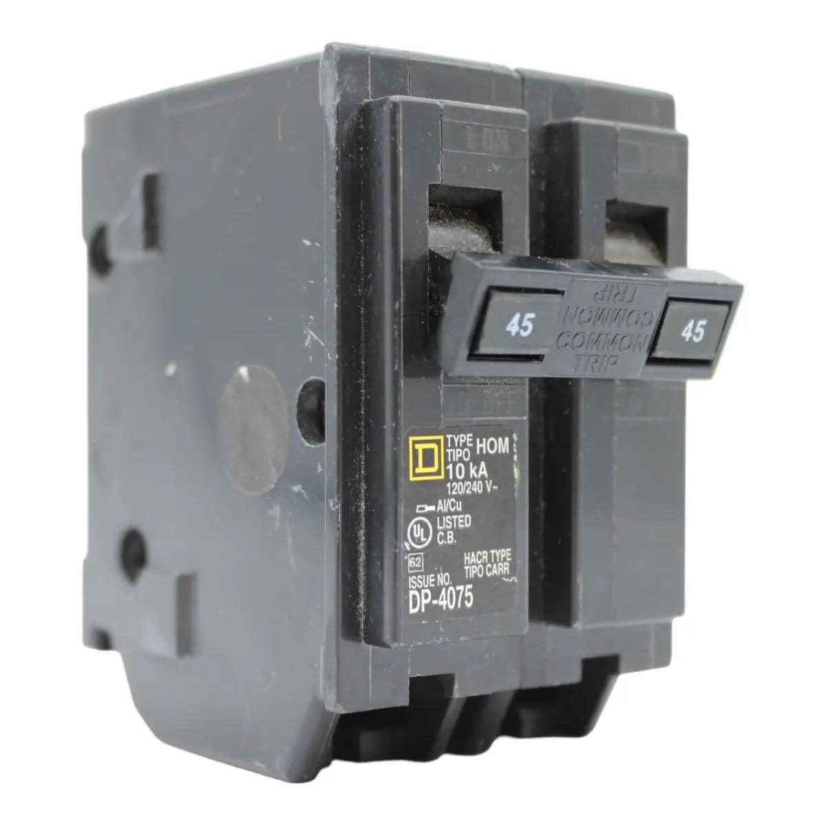Square D Homeline HOM245 45A 2P 120/240V Standard Plug-In Circuit Breaker