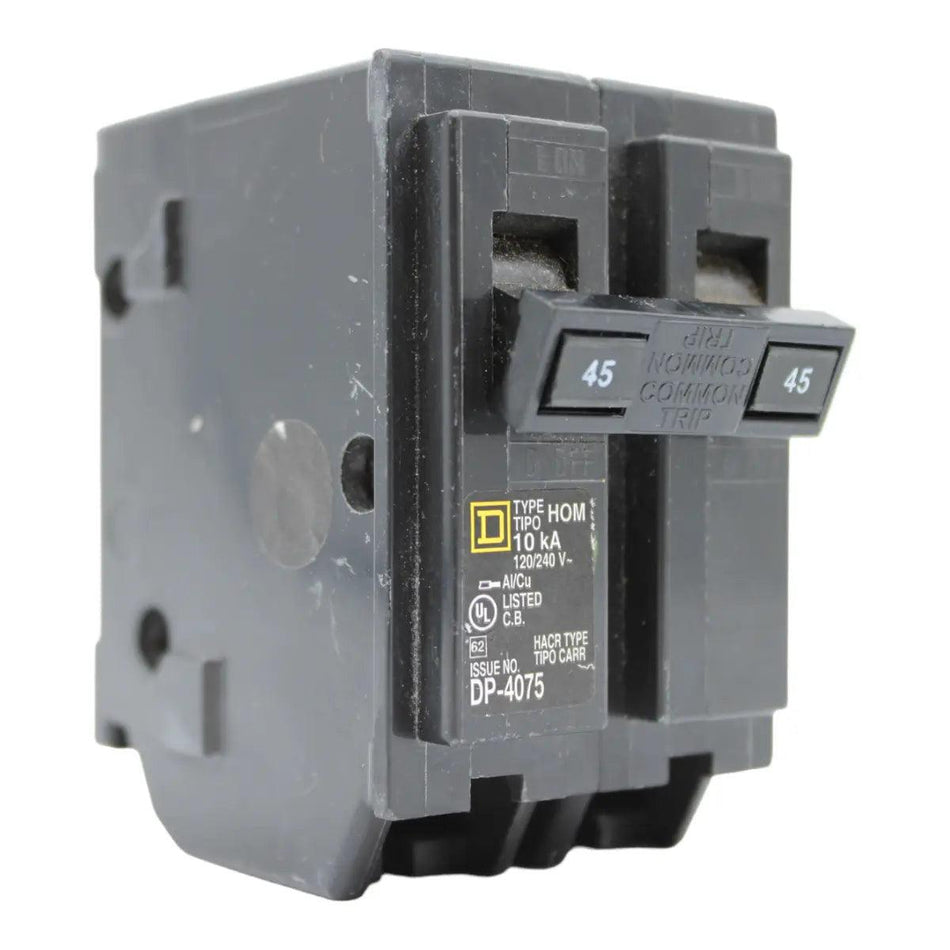 Square D Homeline HOM245 45A 2P 120/240V Standard Plug-In Circuit Breaker
