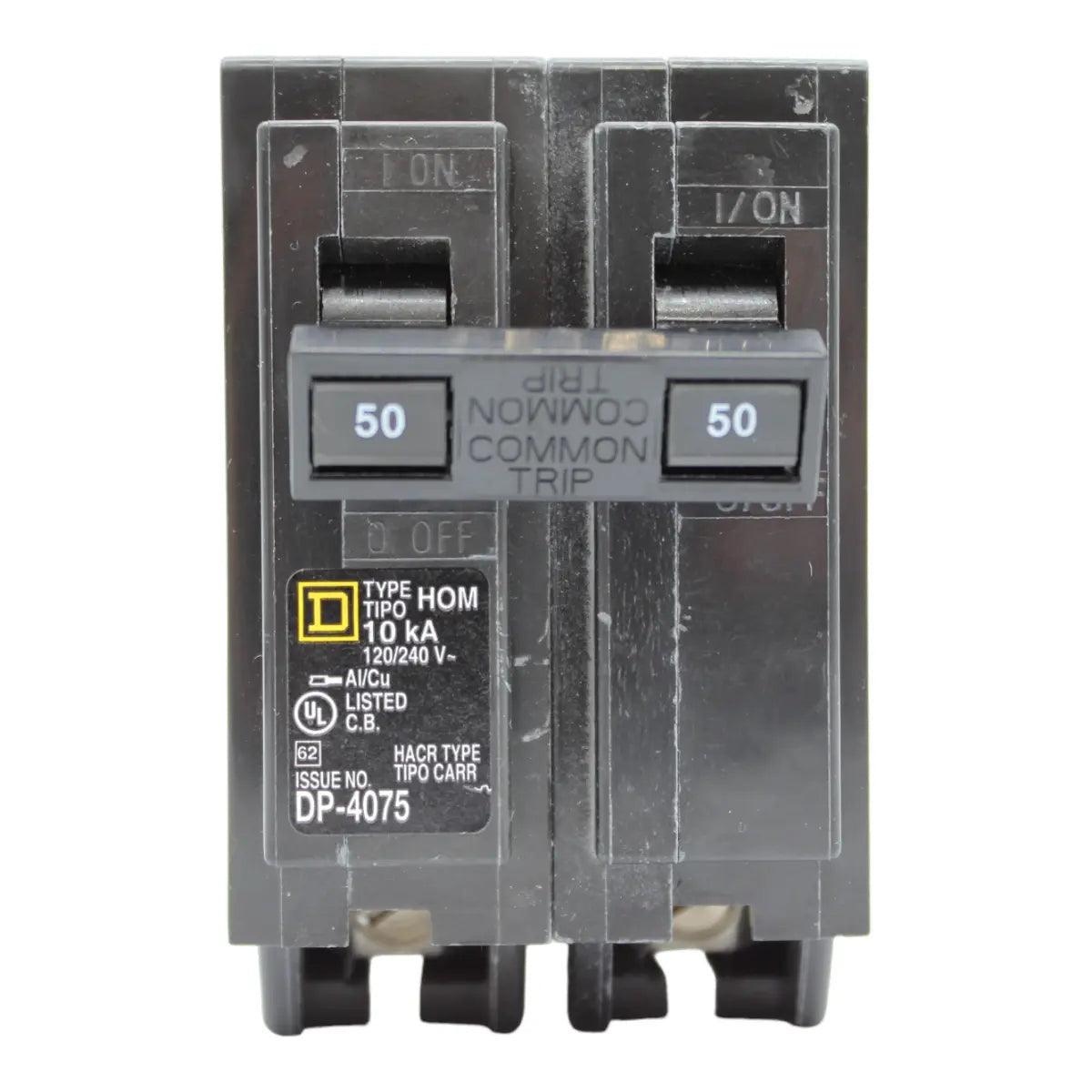 Square D Homeline HOM250 50A 2P 120/240V Standard Plug-In Circuit Breaker - Image 2
