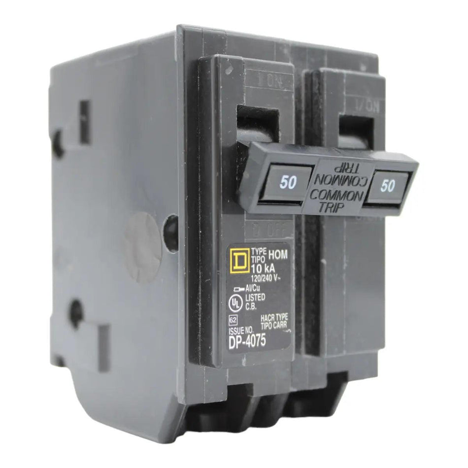 Square D Homeline HOM250 50A 2P 120/240V Standard Plug-In Circuit Breaker