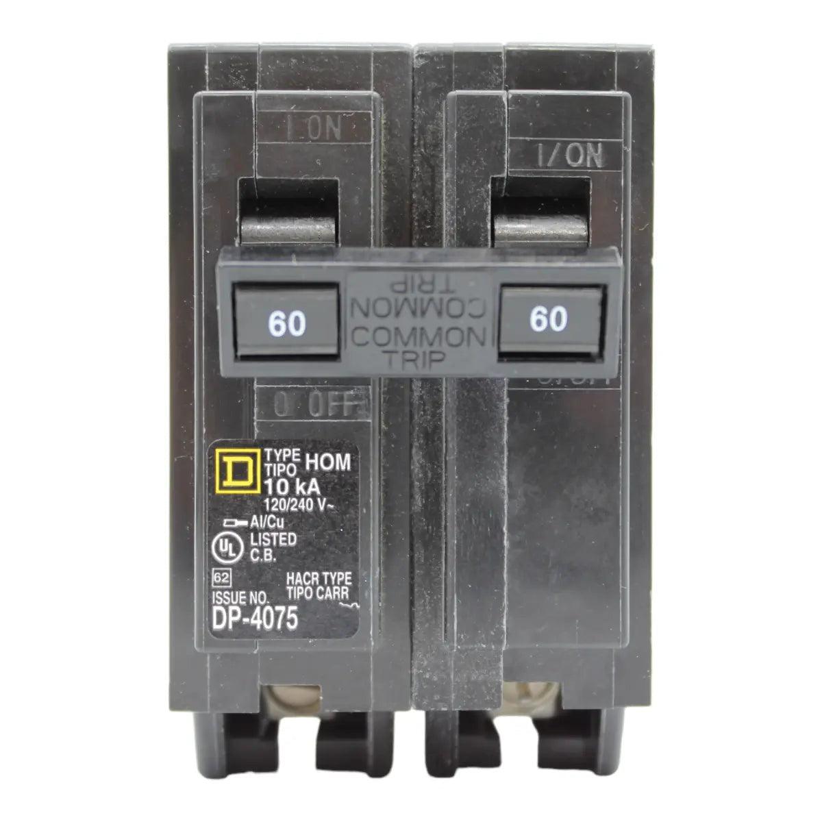 Square D Homeline HOM260 60A 2P 120/240V Standard Plug-In Circuit Breaker - Image 2