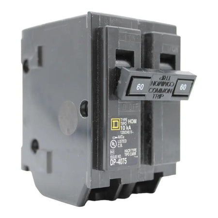 Square D Homeline HOM260 60A 2P 120/240V Standard Plug-In Circuit Breaker