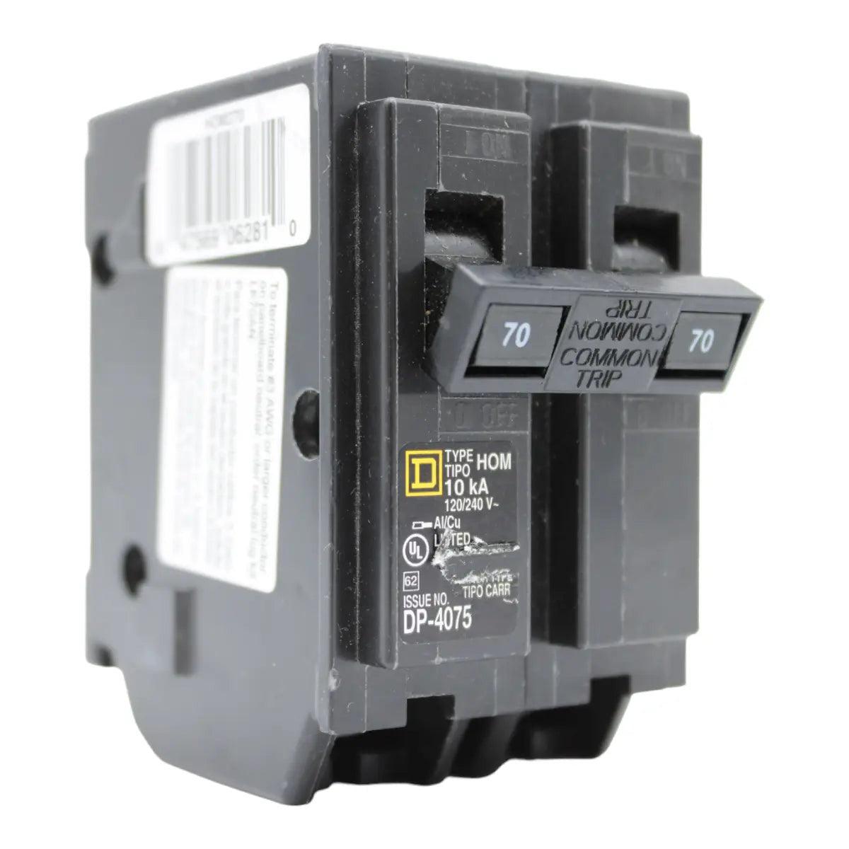 Square D Homeline HOM270 70A 2P 120/240V Standard Plug-In Circuit Breaker