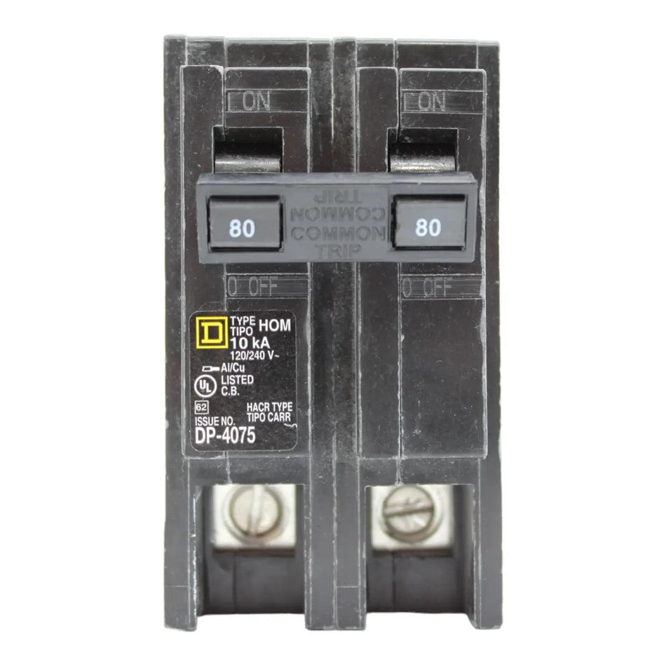 Square D Homeline HOM280 80A 2P 120/240V Standard Plug-In Circuit Breaker - Image 2