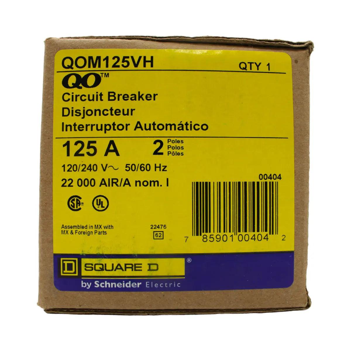 Square D QOM125VH Main Breaker 125 Amps 240 Volts 2 Pole Bolt on UL Listed - Image 4