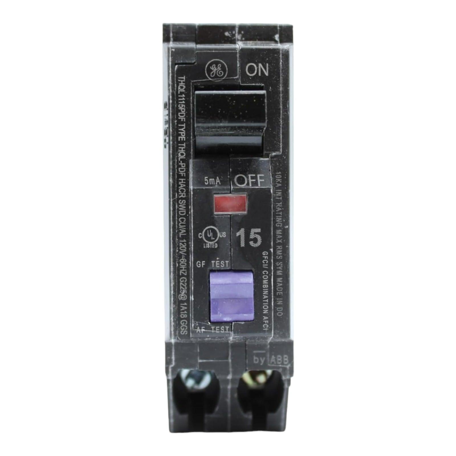 GE Q Line THQL1115PDF 15A 1P 120V AFCI/GFCI Plug-On Neutral Breaker