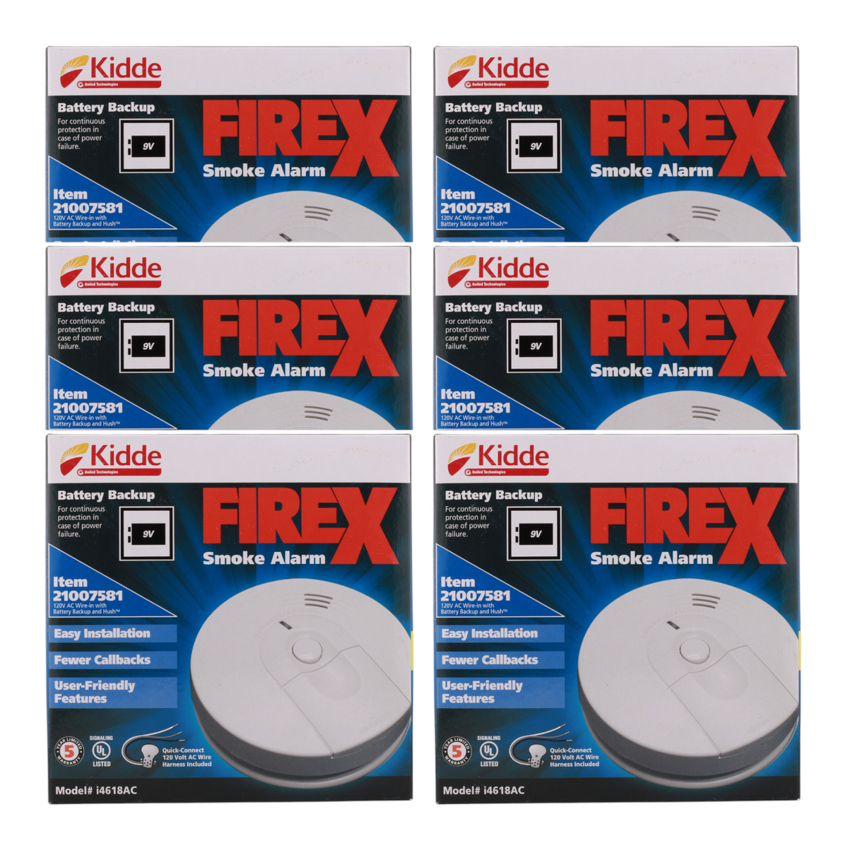 Kidde i4618AC Hardwired 120V Smoke Alarm with 9V Battery - Image 7
